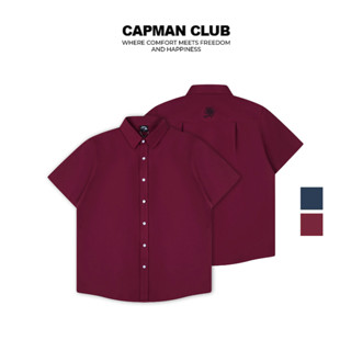  Áo sơ mi nam tay ngắn VERTICAL phom rộng CAPMAN CLUB sơ mi nam vải oxford trẻ trung thoải mái 