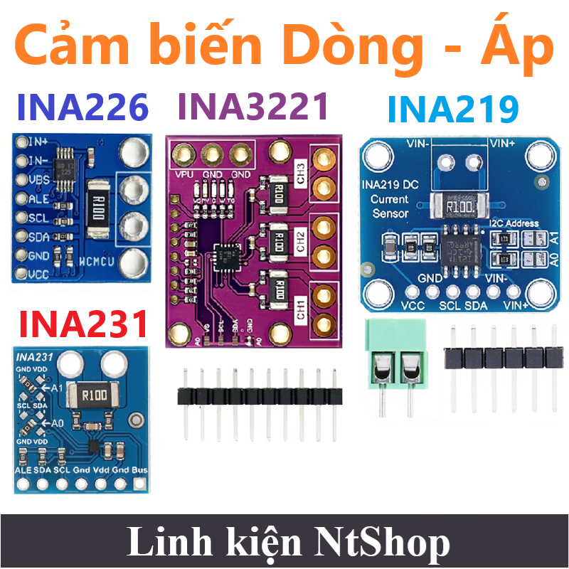 Cảm biến INA219 / INA226 / INA231 / INA3221 đo dòng điện / Điện áp / Công suất DC