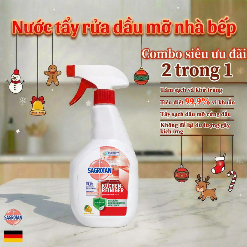 Chai Sạch Nhà Bếp Làm Sạch Dầu Mỡ- Đánh bay dầu mỡ 100%, siêu tiện trong 5 giây | 500ml