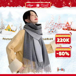  Khăn choàng cổ Cashmere trơn 2 mặt HUMI quàng cổ mùa đông chất dạ cao cấp ấm áp thiết kế sang trọng 