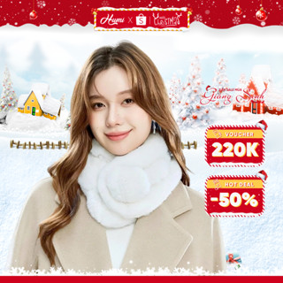  Khăn quàng cổ lông mịn HUMI choàng cổ mùa đông nữ thiết kế sang chảnh dễ phối đồ đa dạng màu sắc 