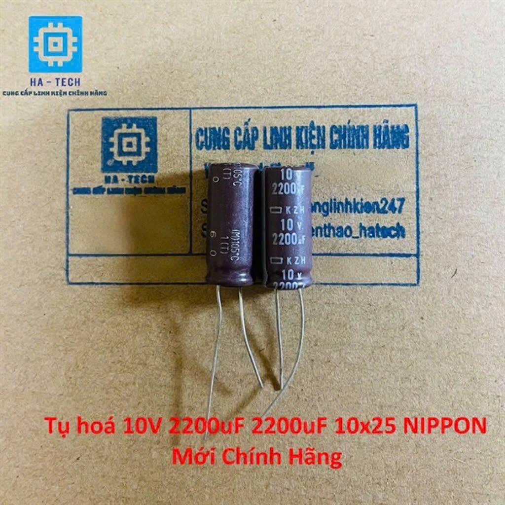 Linh kiện Chuyên Dụng Tụ hoá 10V 2200uF 2200uf 10x25 Nippon Chính hãng mới