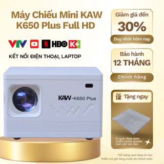 Máy chiếu tai nhà Kaw K650 Plus - Hàng Chính Hãng, Độ Phân Giải 1080P, Âm Thanh Audio Sắc Nét