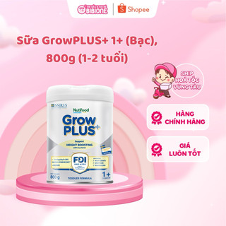   DATE T6 2027  Sữa Bột Nutifood Sweden GrowPLUS+ Bạc Cao Lớn Vươt Trội Lon 800g 1+ 2+ 