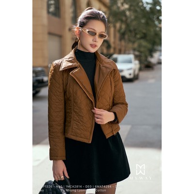 Áo Khoác Phao Dài Tay Nữ MY WAY Trần Ô Cao Cấp 9MAP1326 na0
