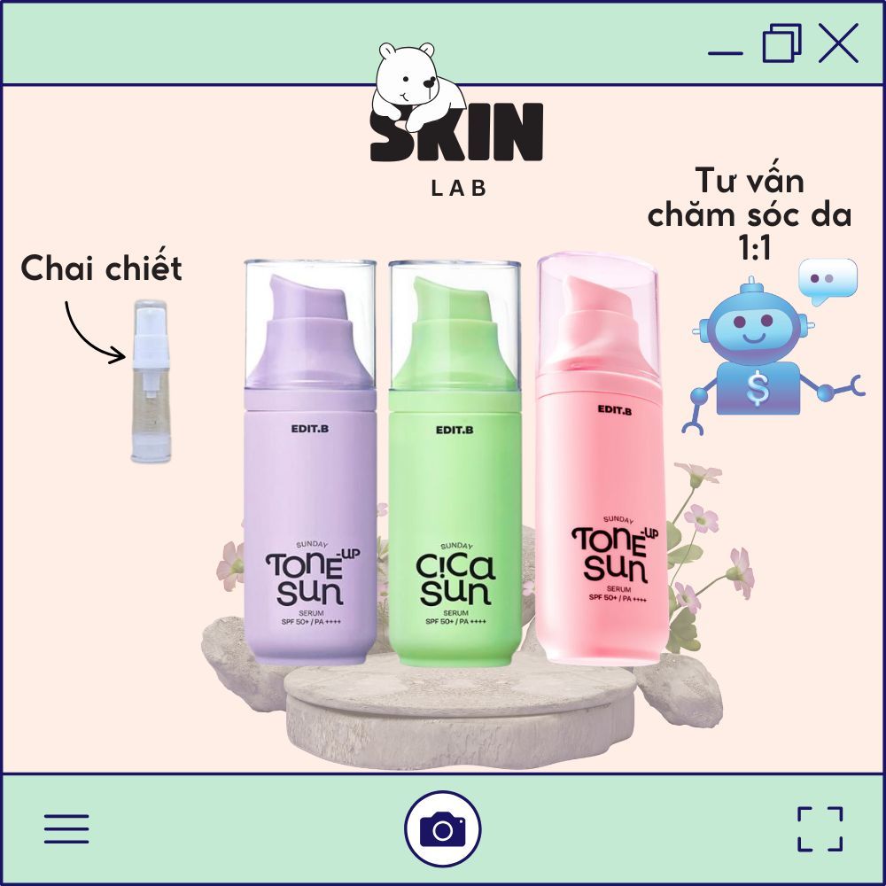 [EDIT.B]_Serum Chống Nắng Edit.B Sunday Tone-Up Sun Serum/Edit.B Sunday Cica Sun Serum SPF50+/PA++++