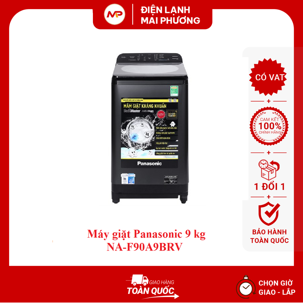Máy giặt Panasonic 9 kg NA-F90A9BRV - Bảo hành 2 năm