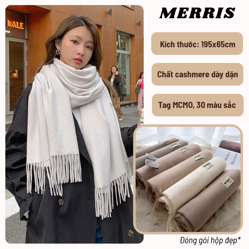[HÀNG CÓ SẴN] Khăn len quàng cổ MC&MO mềm mịn màu vintage Merris phong cách Hàn Quốc