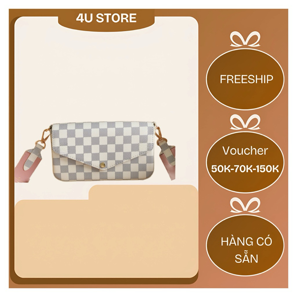 Túi đeo chéo Leeviii felic kích thước 21cm chất da canvas kèm 2 ví