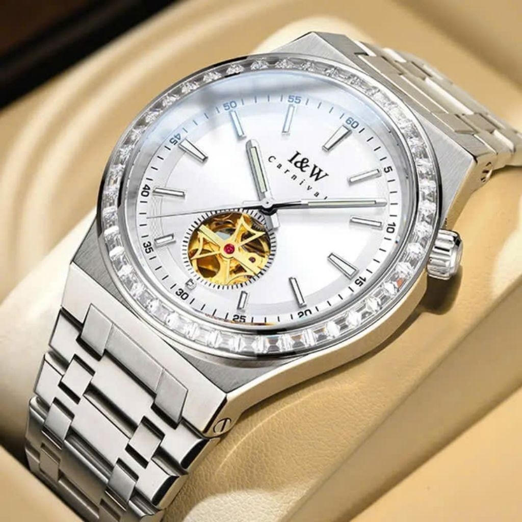 [Chính Hãng 100%] Đồng Hồ Nam IW Carnival IW761-6 (761) Máy Cơ (Automatic) Kính Sapphiare Siz 41 Dây