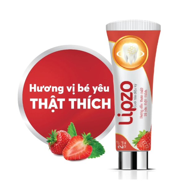 [Mua 2 tặng 1] Kem Đánh Răng Trẻ Em Lipzo Vị Dâu Bảo Vệ Răng Sữa 75g