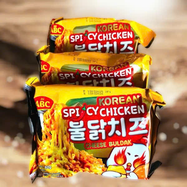 COMBO 12 GÓI MÌ KOREAN SPICY CHICKEN CHEESE BULDAK ABC – CAY PHÔ MAI CHUẨN VỊ HÀN QUỐC