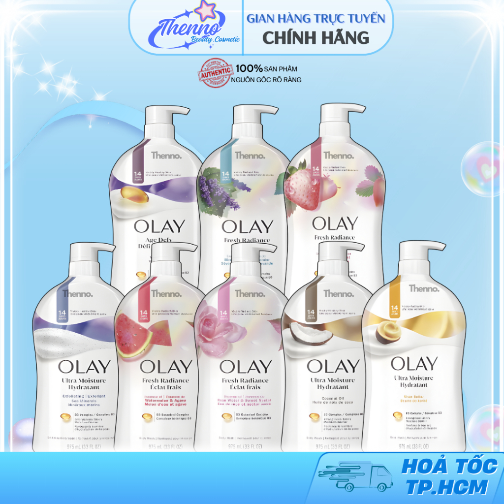 Sữa Tắm Dưỡng Ẩm Trắng Da Olay Body Wash 975ml -  Hàng Nhập Khẩu Mỹ
