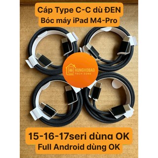 [ZIN Bóc máy] Dây cáp dù ĐEN Type C-C hàng chuẩn bóc từng sợi (15-16-17seri dùng chung)