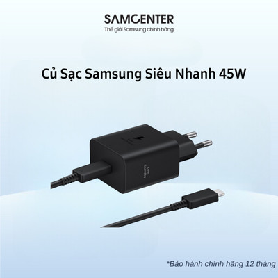 Củ sạc Samsung Siêu nhanh 45W Đen, EP-T4511XBEGWW