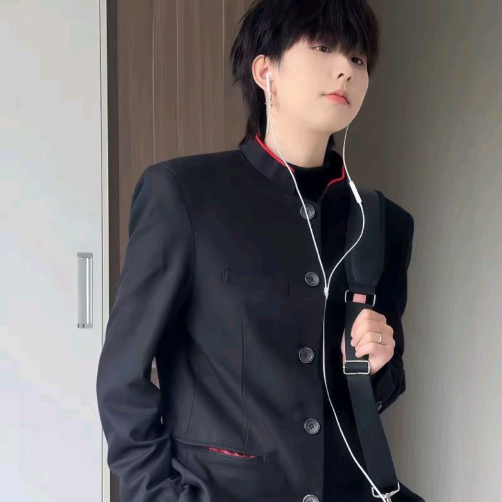 Áo Cổ Tầu Gakuran , Viền Cổ Đỏ Lót Gấm Cao Cấp Bảo Hành 12 Tháng