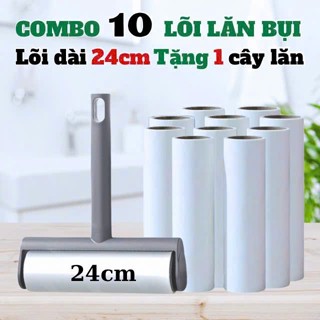  Cây lăn bụi COMBO 10 lõi keo dài 10cm và 16 cm TẶNG 1 cây lăn  màu ngẫu nhiên  phủi bụi quần áo ghế sofa chăn mền giường 
