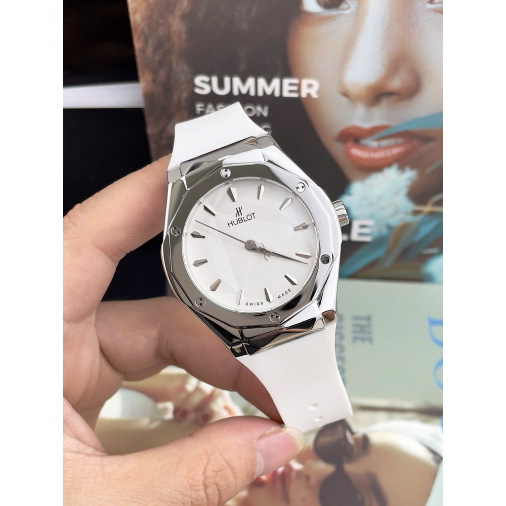 [Fullbox] Đồng Hồ Nam máy Cơ Tự Động - Hublot oliskin trắng sang trọng - size 40 [ Ngọc Nhi Watch ] 