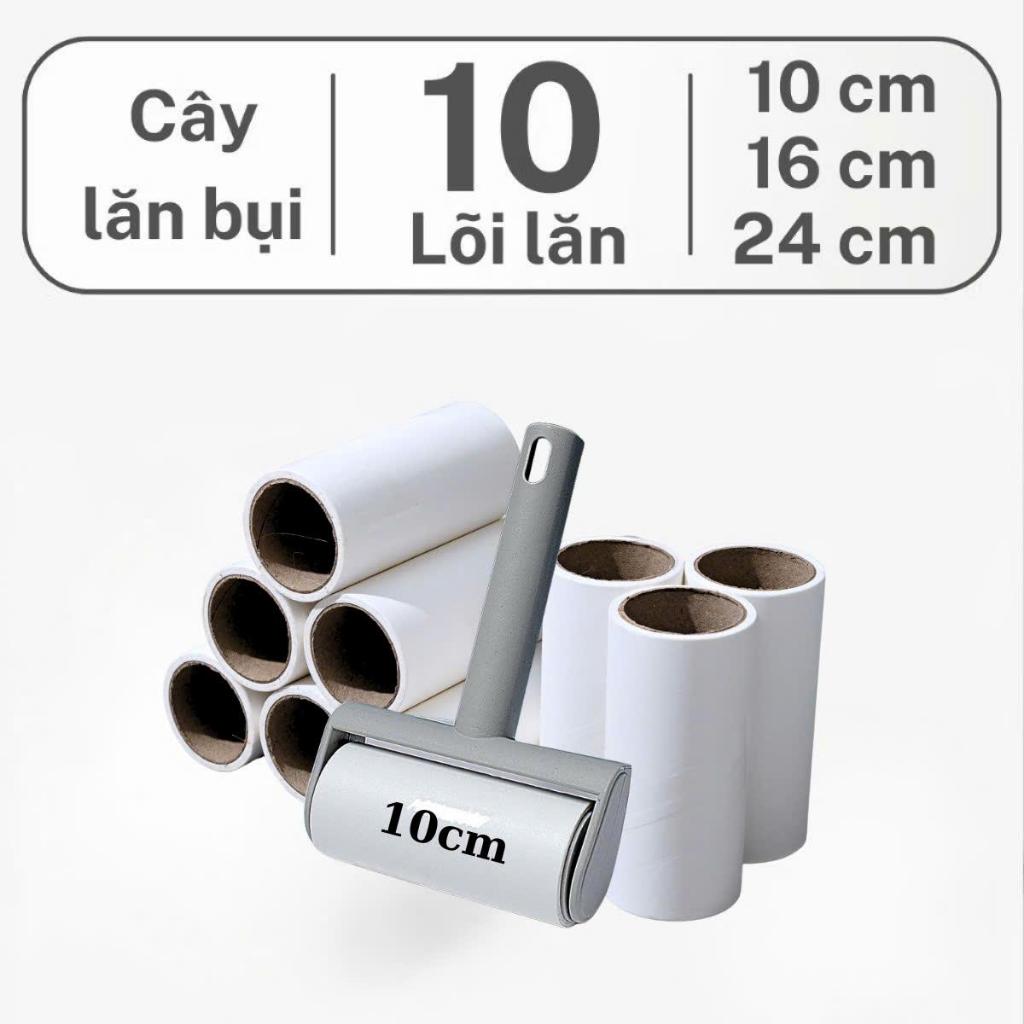 Cây lăn bụi COMBO 10 lõi keo TẶNG 1 cây lăn (màu ngẫu nhiên) phủi bụi quần áo ghế sofa chăn mền giường ngủ lông thú cưng