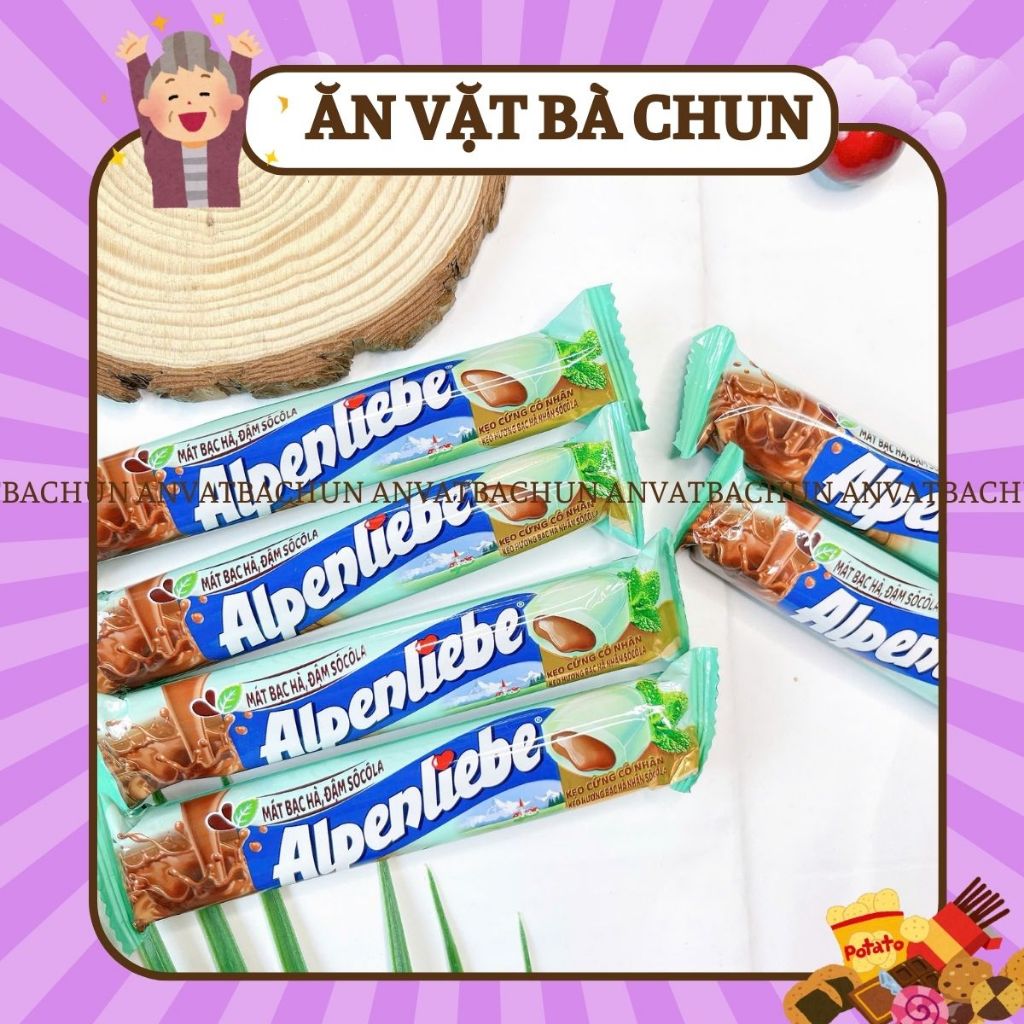 (COMBO 5 THỎI) Kẹo alpenliebe Các Loại Đủ Vị- Kẹo alpenliebe Bạc Hà Socola đồ ăn vặt