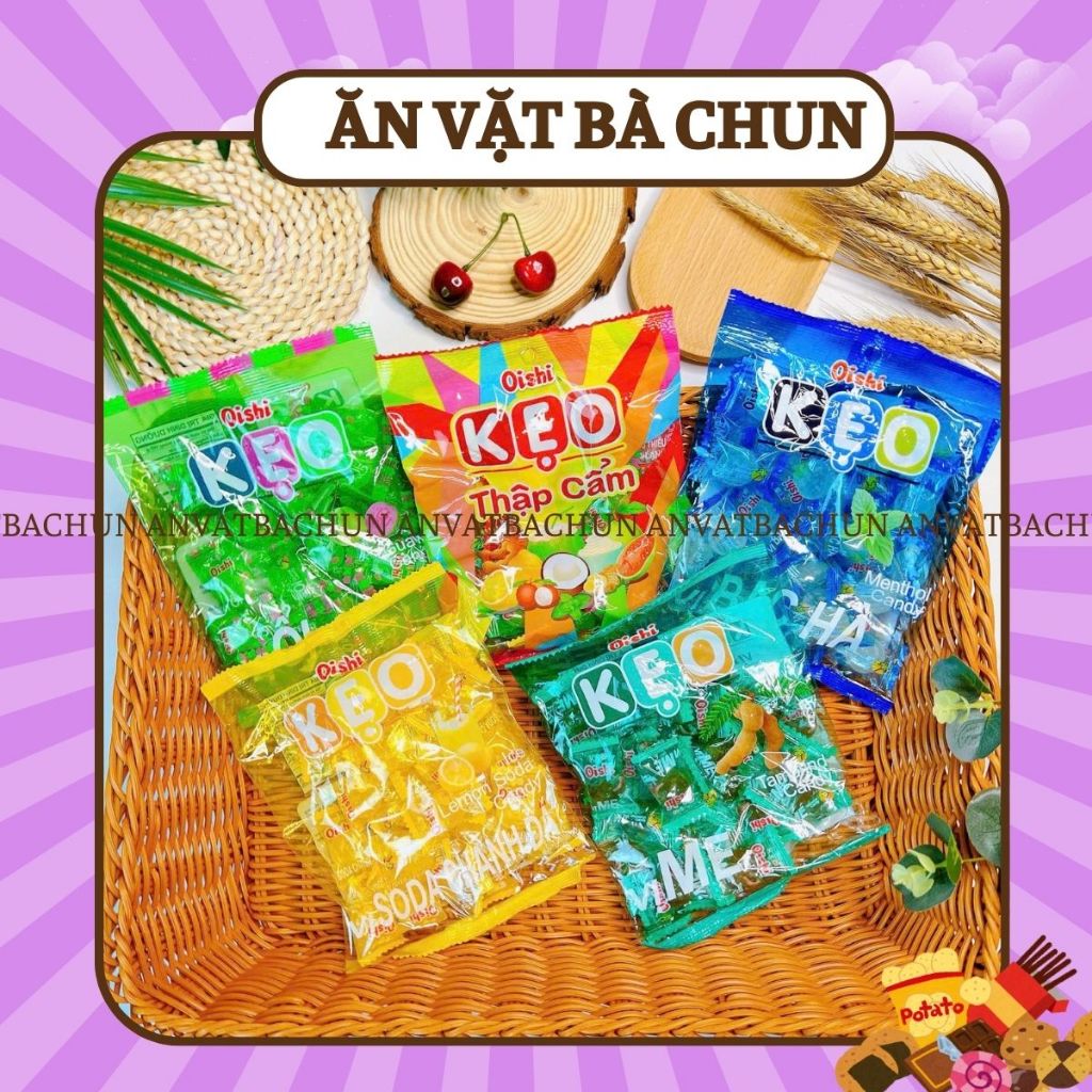 COMBO Kẹo Oishi vị Ổi / Bạc Hà / Me / Soda Chanh Đá / Thập cẩm / Vải thiều ướp lạnh