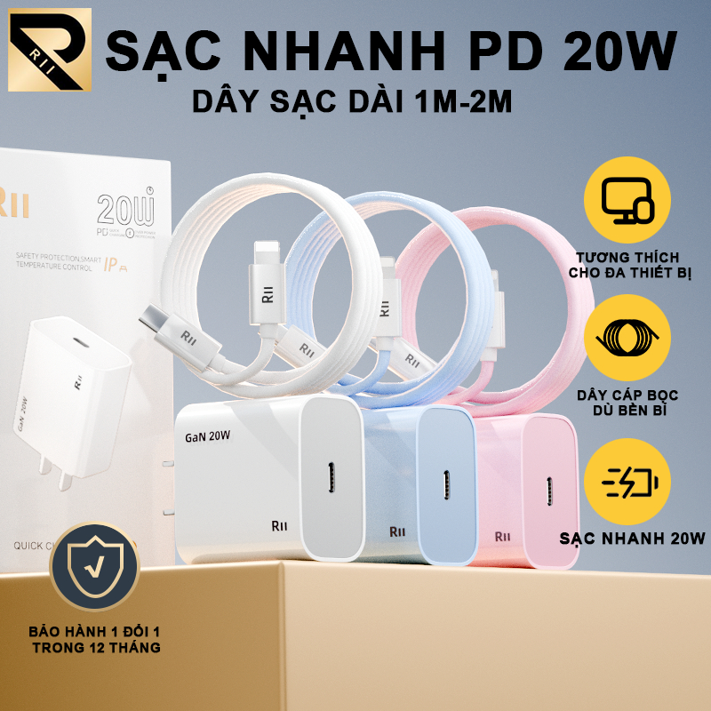 RII Bộ Sạc Nhanh PD 20w