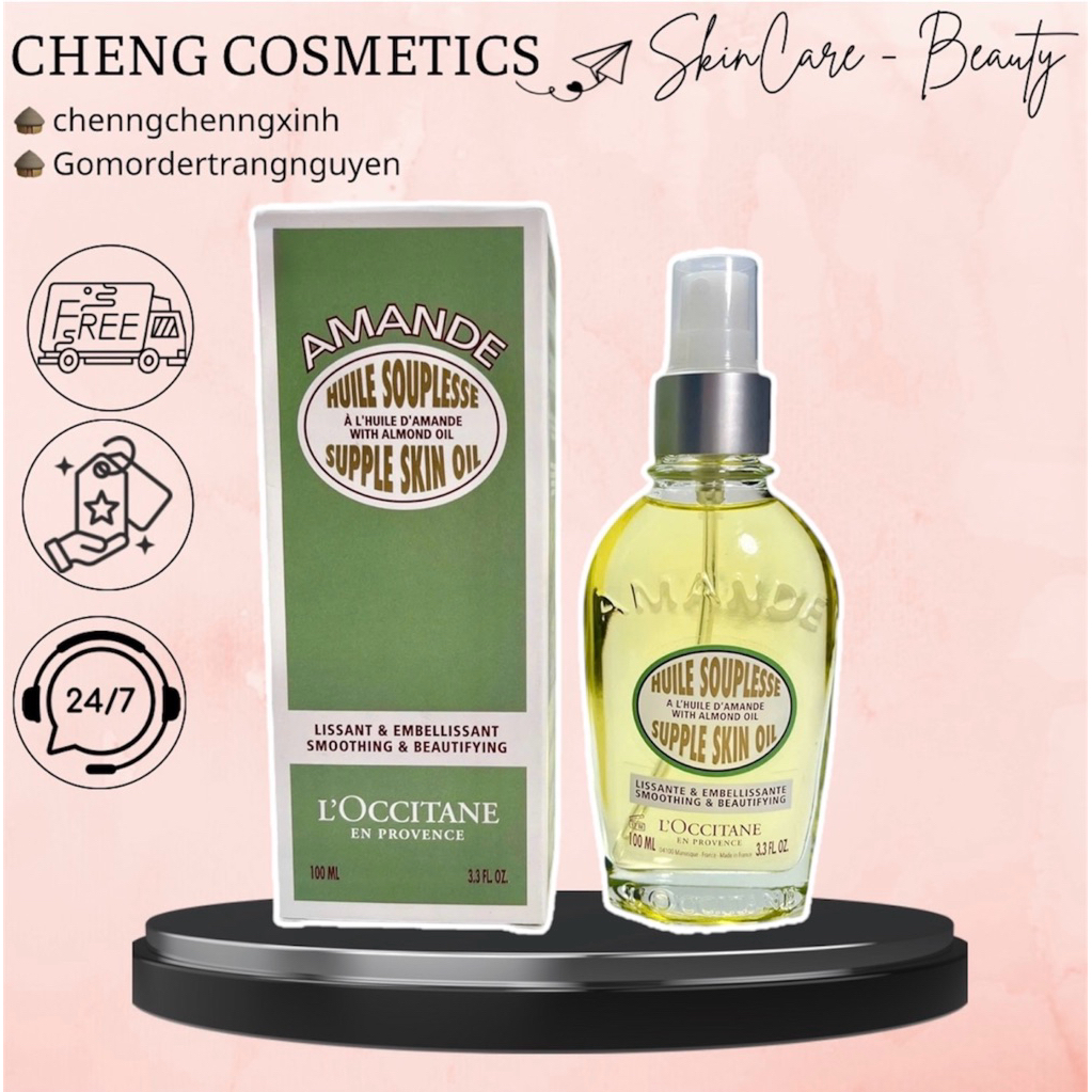 Dầu Dưỡng Thể Hạnh Nhân Locci Almond Supple Skin Oil 100ml