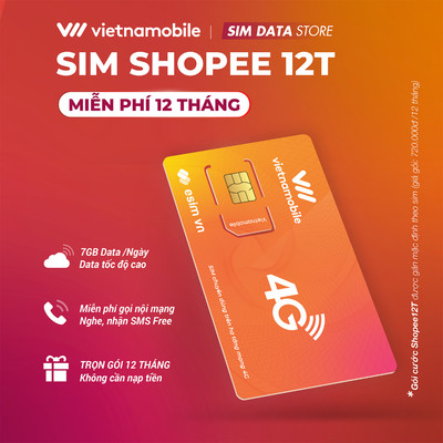 [FREE 12 THÁNG] Sim Data Vietnamobile 7GB/Ngày - 210GB/Tháng, Miễn Phí Gọi Nội Mạng. Trọn Gói 1 Năm Không Nạp Tiền