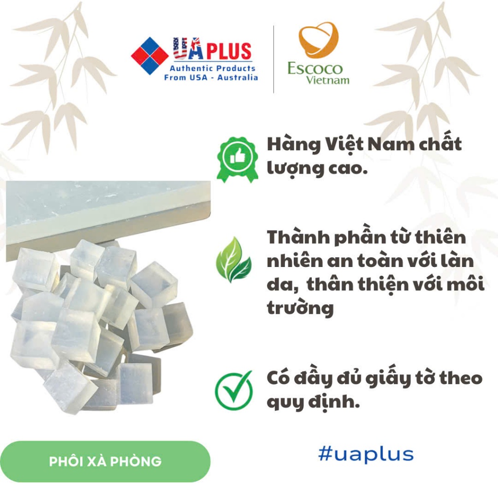 1kg Phôi Xà Phòng Trong Escoco, Phôi Xà Bông glycerin trong