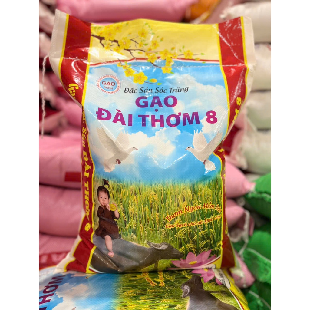 Gạo Đài Thơm 8 dẻo thơm túi 10kg - Gạo ngon