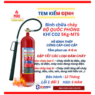 [CÓ TEM KIỂM ĐỊNH] Bình Chữa Cháy Khí CO2 3kg dùng cho công ty, hộ kinh doanh