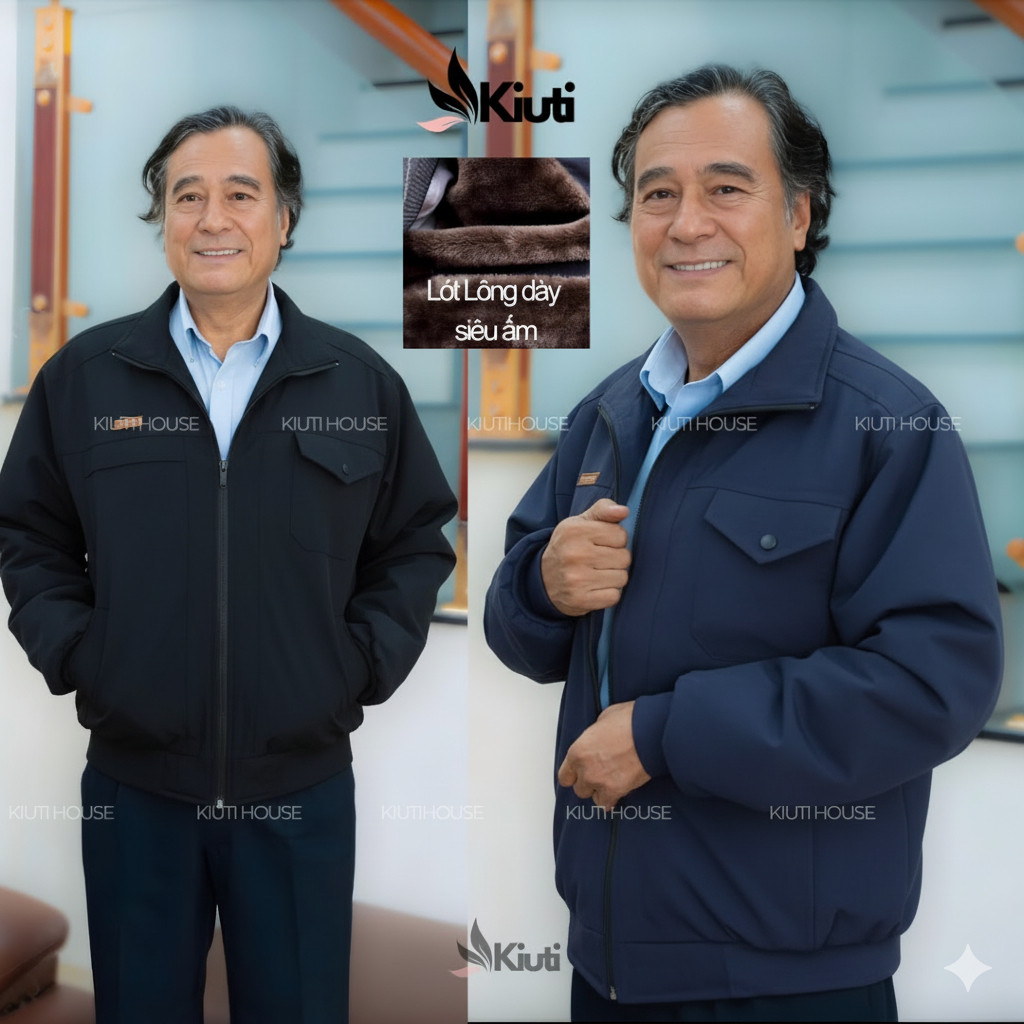 Áo Khoác Nam Trung Niên Lót Lông Dày Áo cho bố mẫu mới áo phao nam trung niên cho bố ông trung tuổi mùa đông