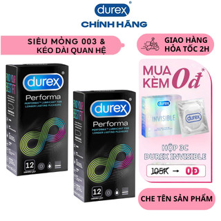  Combo 2 Hộp Durex Perfoma Siêu Mỏng Kéo Dài Thời Gian Chính Hãng 
