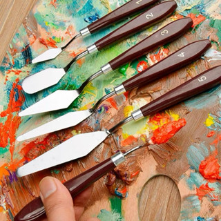 Bay pha màu, Bay lấy màu, Chuyên Dùng Vẽ Tranh, Cán nâu Đủ Size, Hàng Chất Lượng