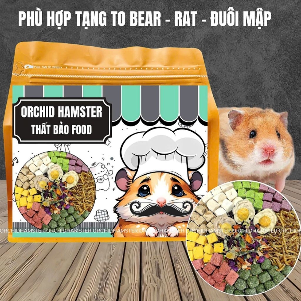 Thức Ăn Hamster Orchid Cao Cấp Thất Bảo Dòng Hạt Lớn Bổ Sung Vitamin/Đạm/Protein Mỗi Ngày