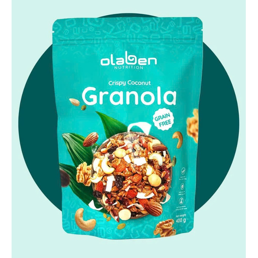 ✅️Granola Không Yến Mạch Olaben-Crispy Coconut No-Grain Granola-Siêu Hạt Dinh Dưỡng Olaben Nutrition