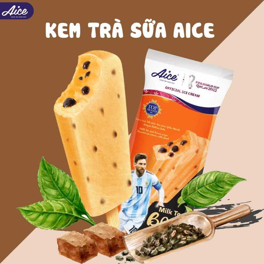 KEM MILK TEA BOBA Kem vị trà sữa với sốt đường nâu và trân châu