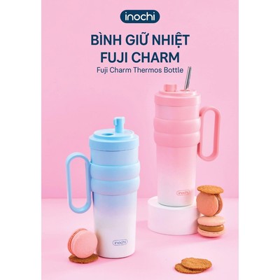 [KHẮC TÊN] Bình Giữ Nhiệt Inochi FUJI CHARM, Thép Không Gỉ 316. Cấu Tạo 5 Lớp Cách Nhiệt Vượt Trội