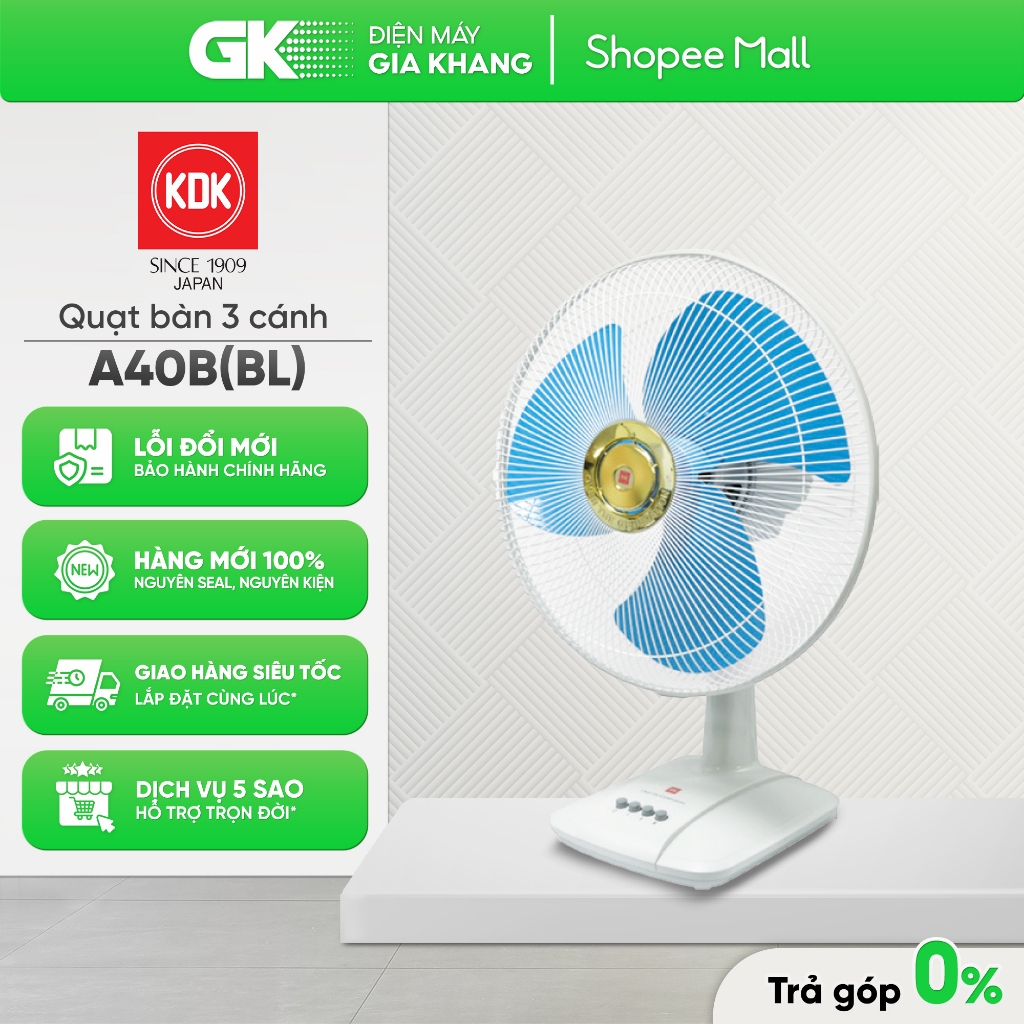 A40B(GD) | A40B(BL) | A40B(GY) - Quạt bàn KDK A40B [Toàn Quốc]
