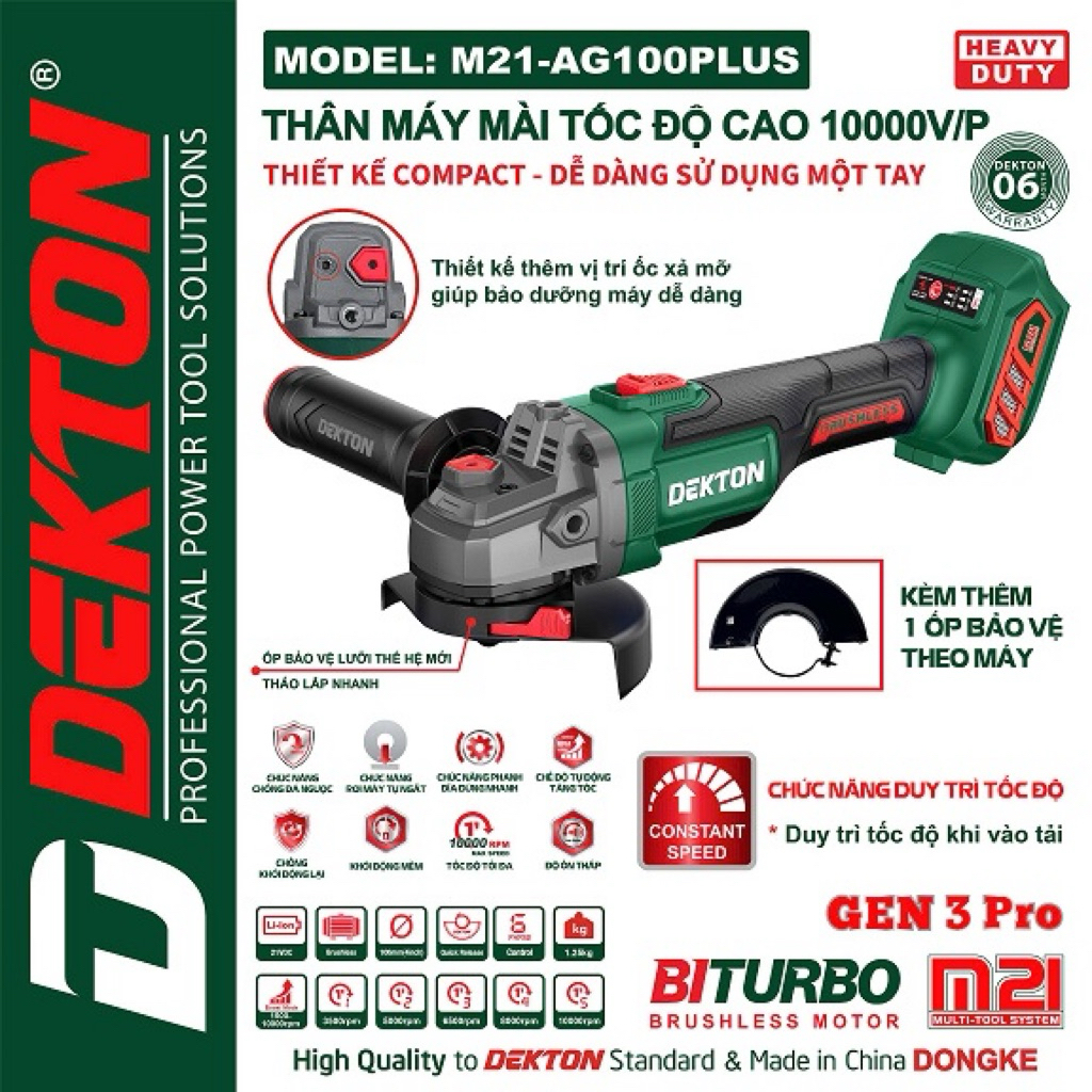 Máy mài pin tốc độ cao dekton m21-ag100plus