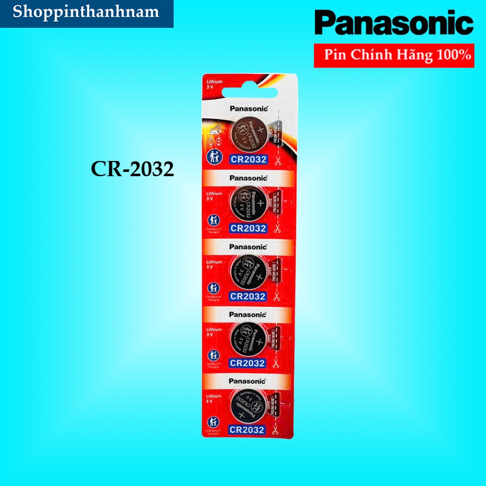 Pin CR2032 Panasonic 3V Vỉ 5 Viên Chính Hãng