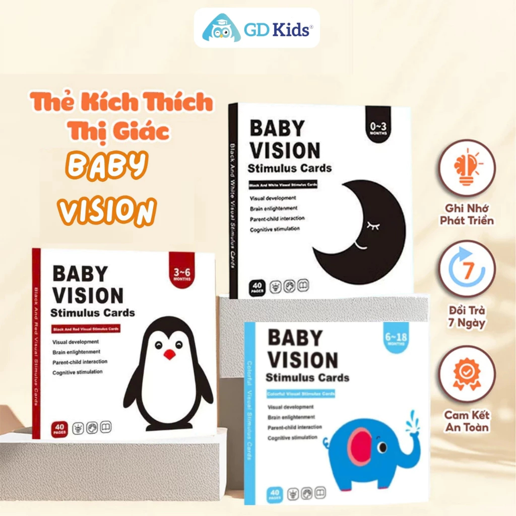 Tranh Thị Giác Cho Bé TNBOOKS - Baby Vision, Phát Triển Thị Giác Cho Bé 0-36 Tháng
