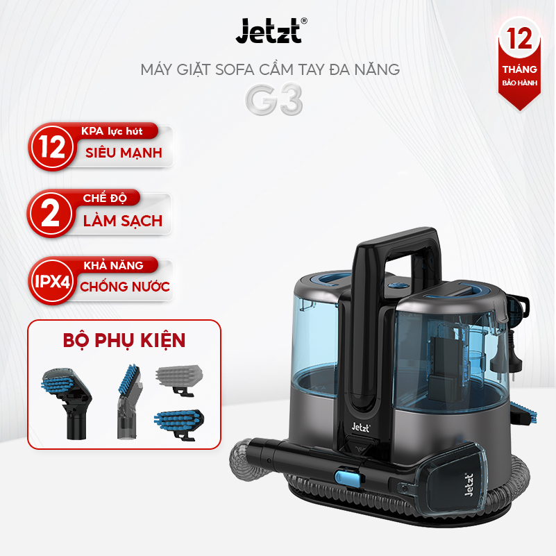 Máy Giặt Sofa Cầm Tay Jetzt G3, Lực Hút 25000PA, Dung Tích Bụi 900ml, Bình Nước 1600ml