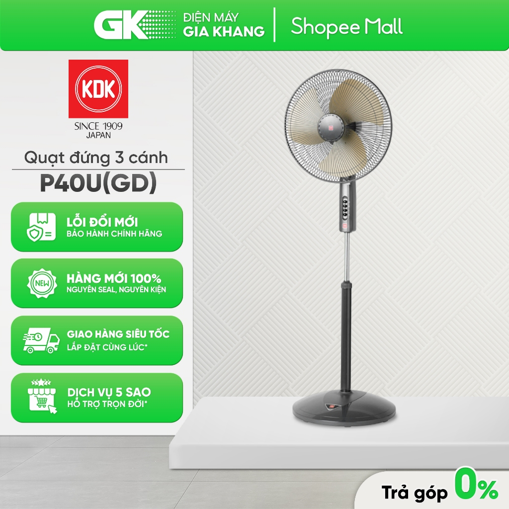 Quạt Đứng KDK 3 Cánh P40U(GD) [Toàn Quốc]