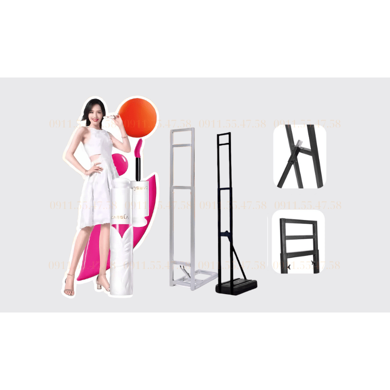 Standee mô hình formex khung sắt, dựng tấm formex, kệ sắt formex standee mô hình dùng tại event