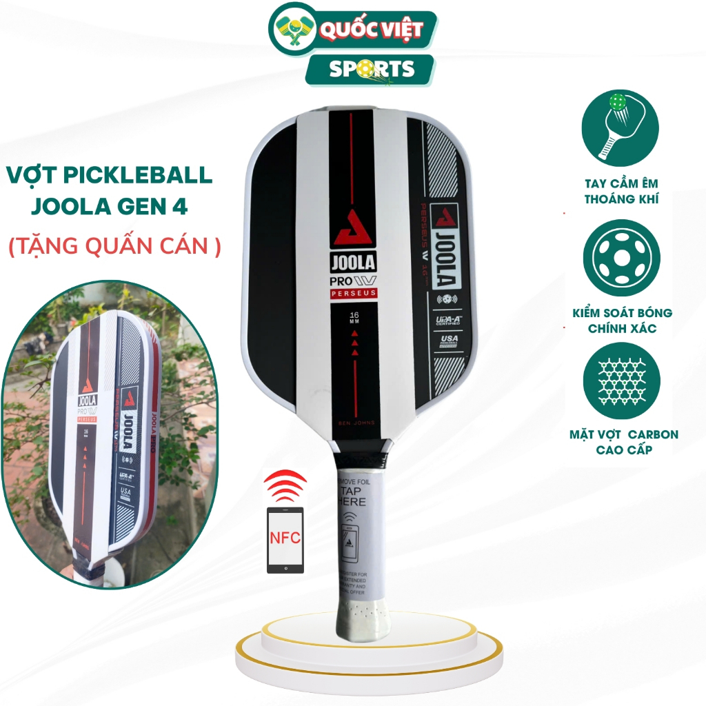Vợt Pickleball Joola Gen 4 (16mm), mặt nhám carbon,đáy cán logo nhôm
