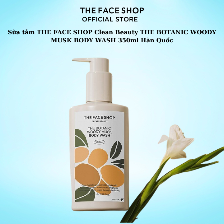 Sữa Tắm Dưỡng Ẩm Hương Xạ Hương Gỗ The Face Shop Clean Beauty Woody Musk 350ml