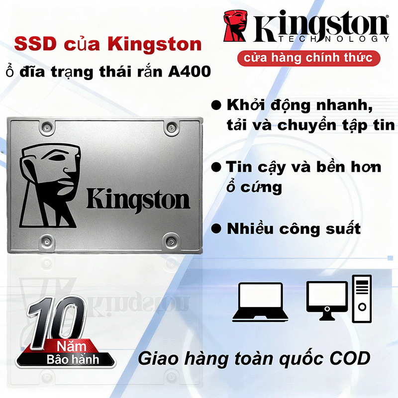 Kingston A400 SSD 480GB / 960GB ổđĩa trạng thái rắn nội bộ với bảo hành 5 năm-Hàng mới và chính hãng