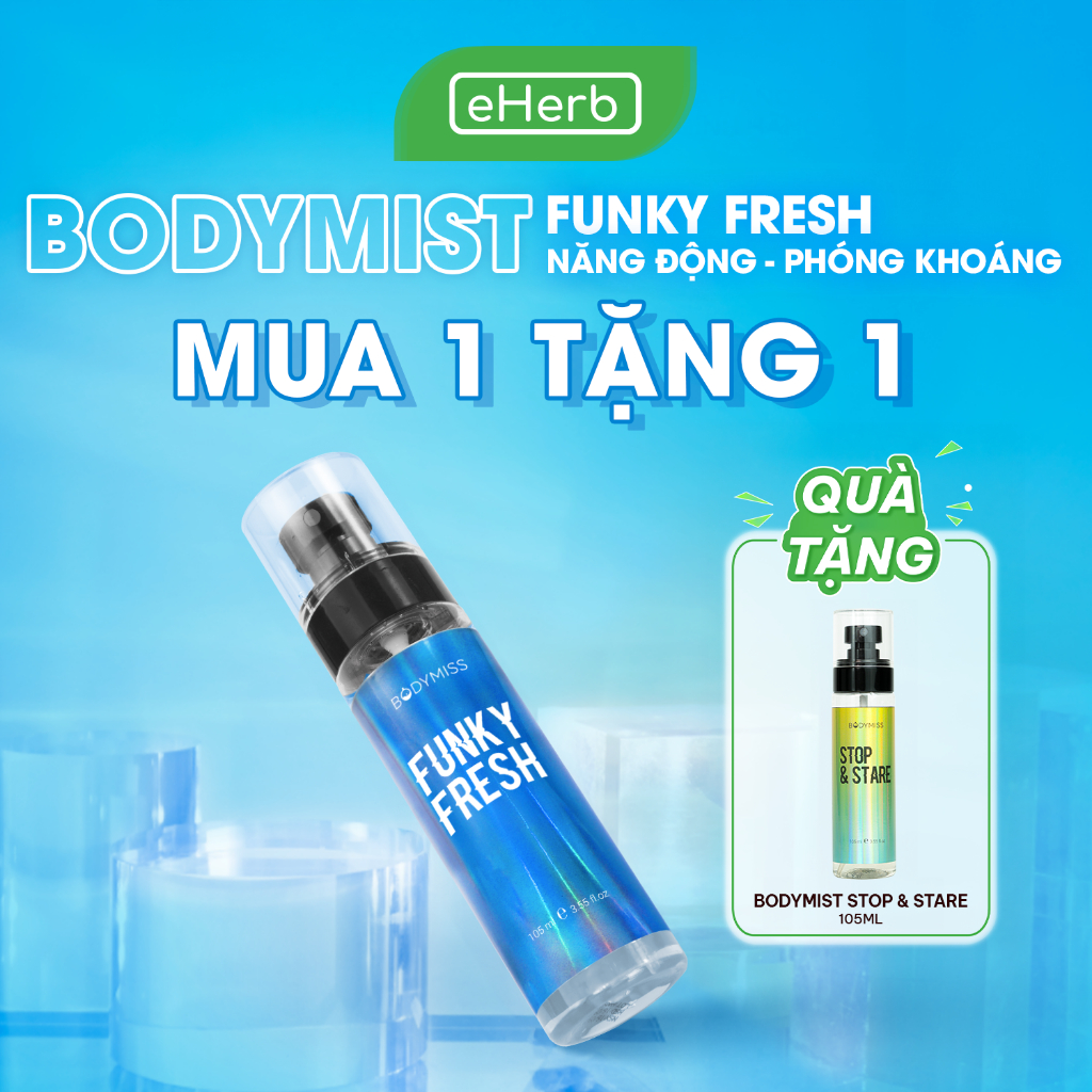 [MUA 1 TẶNG 1] Nước hoa bodymist dành cho nam FUNKY FRESH cam bergamot, chanh vàng BODYMISS 105ml