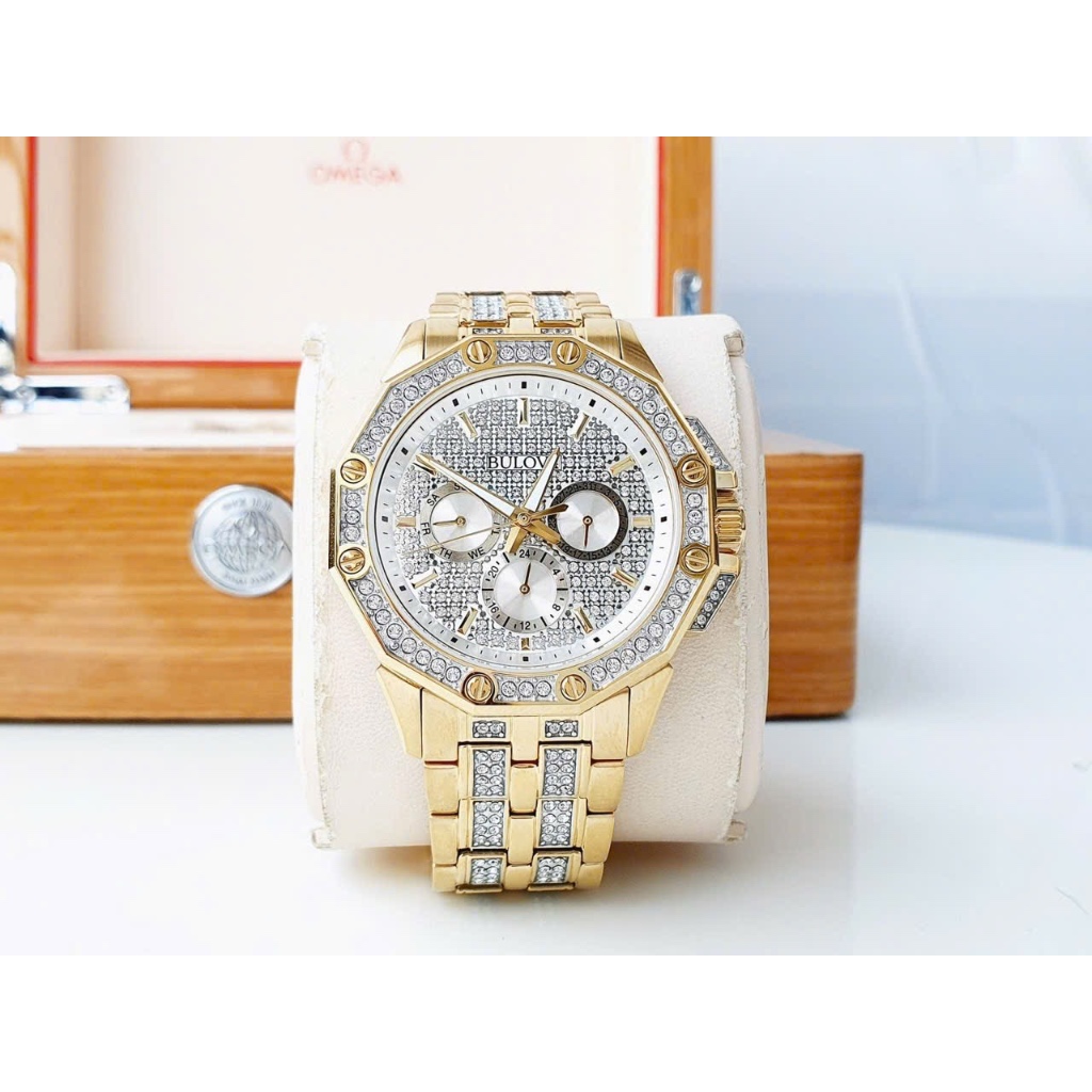 Đồng hồ nam Bulova 98C126 Octava Crystal Watch 43mm, Authentic, Full box, Luxury Diamond Watch